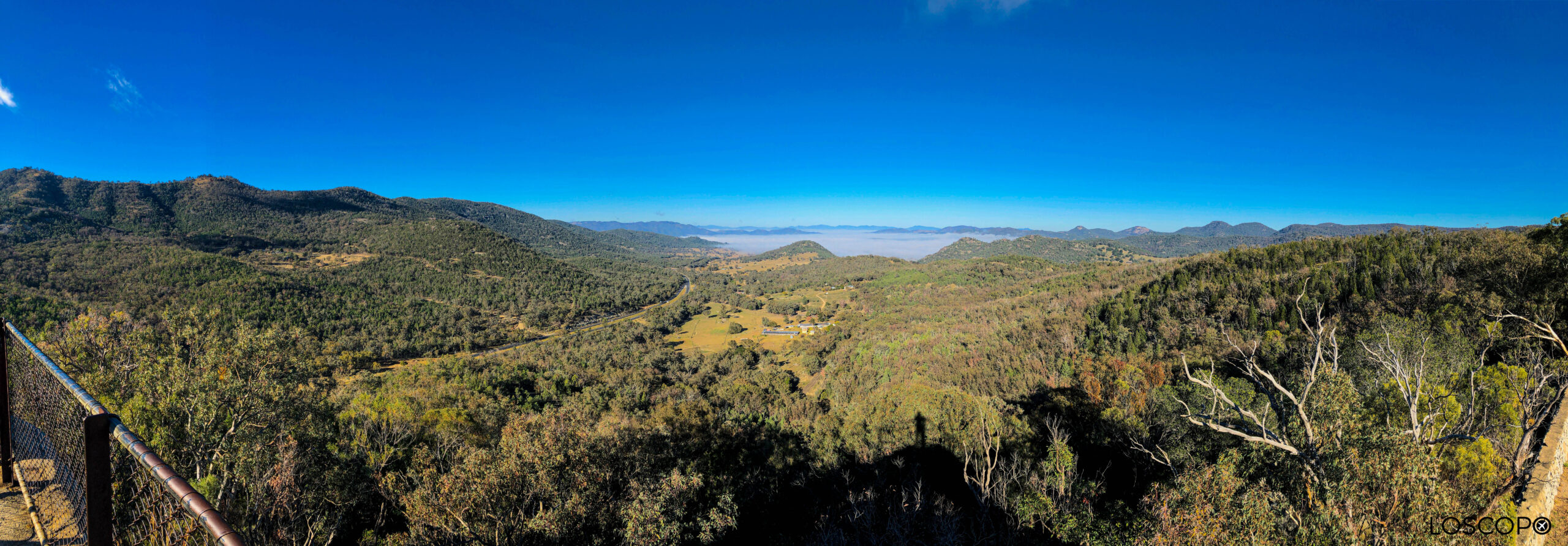 View over Valley below with foresty landscape